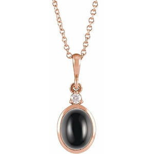 1/100 CTW Diamond Round Cabochon Bezel-Set Necklace in 14K Gold, Silver & Platinum