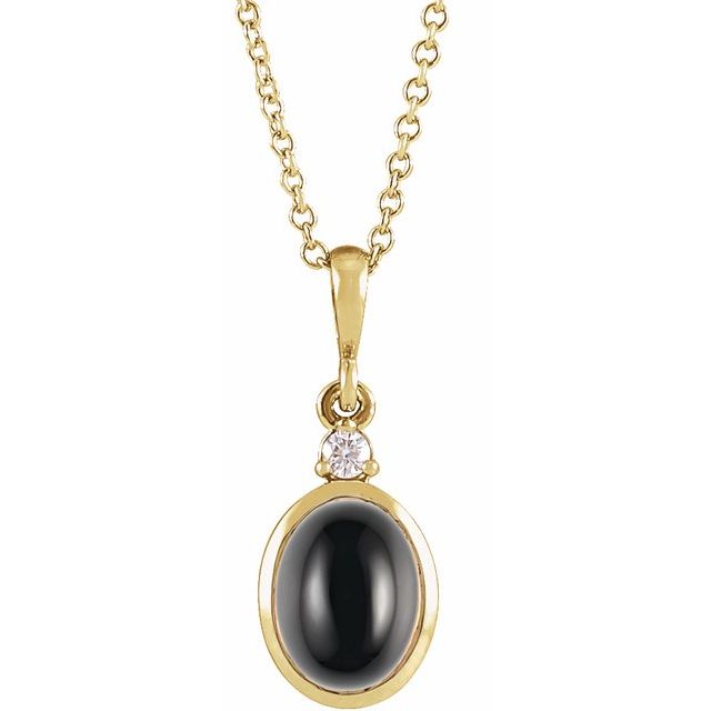 1/100 CTW Diamond Round Cabochon Bezel-Set Necklace in 14K Gold, Silver & Platinum