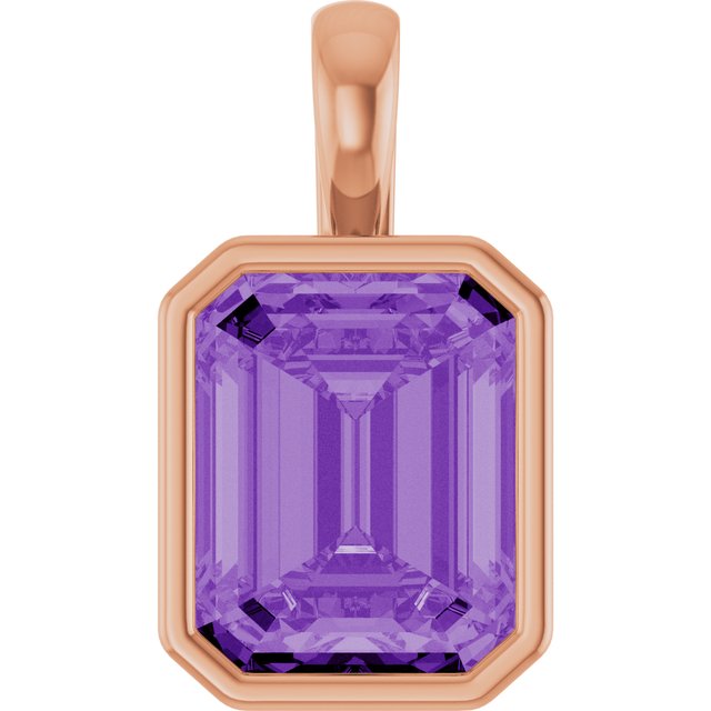 Lab-Grown Purple Sapphire Pendant Crafted in 14K Gold, Silver & Platinum