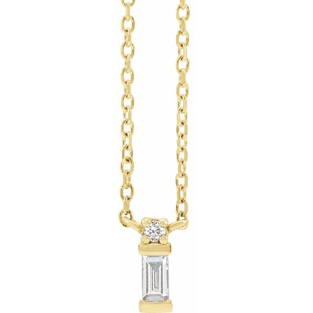 14K Gold Natural Diamond Necklace - Options Available