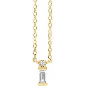 14K Gold Natural Diamond Necklace - Options Available
