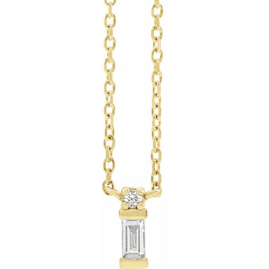 14K Gold Natural Diamond Necklace - Options Available