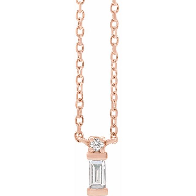 14K Gold Natural Diamond Necklace - Options Available