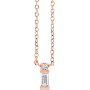 14K Gold Natural Diamond Necklace - Options Available