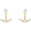 14K Gold 3.65 mm Round 1 CTW Lab-Grown Diamond Earring Jackets