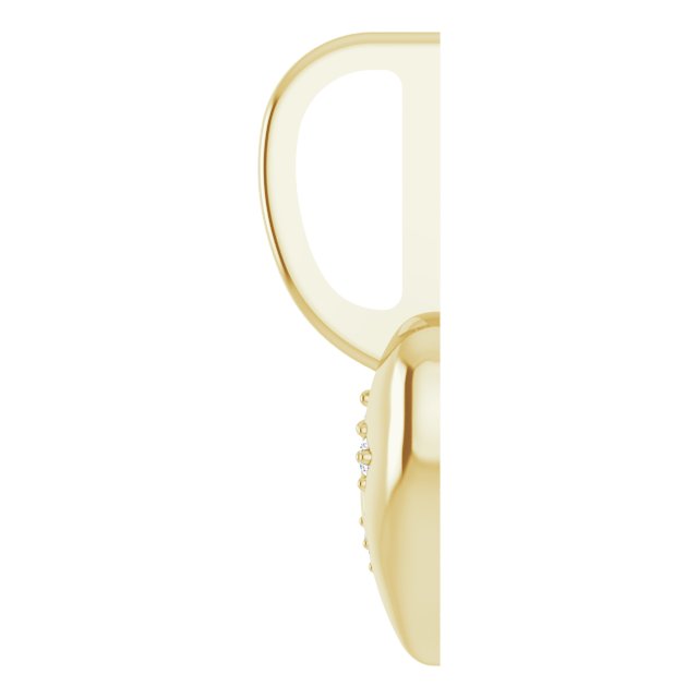 14K Gold Natural Diamond Heart Charm Pendant