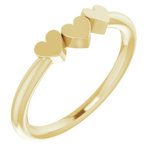 Engravable Heart Family Ring in 14K Gold & Platinum