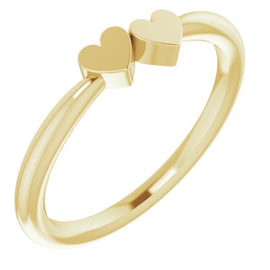 Engravable Heart Family Ring in 14K Gold & Platinum