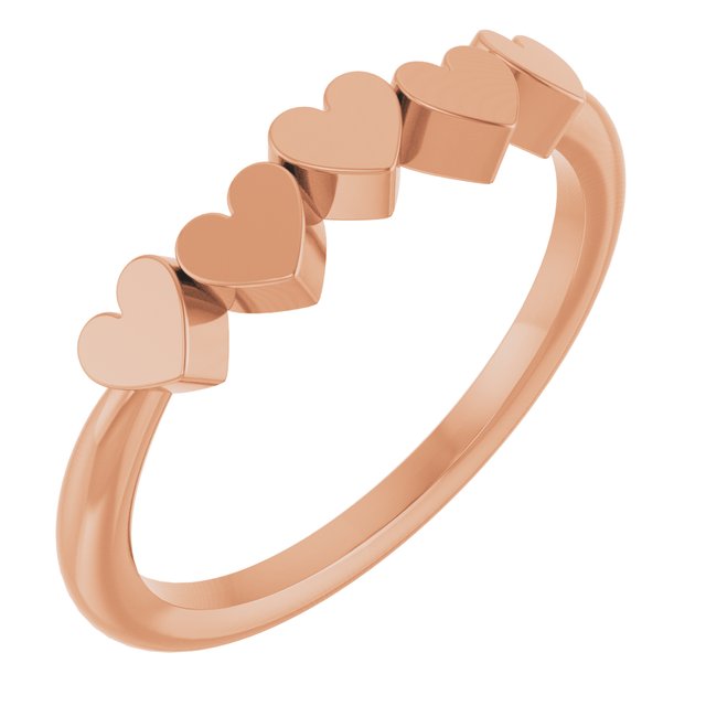 Engravable Heart Family Ring in 14K Gold & Platinum