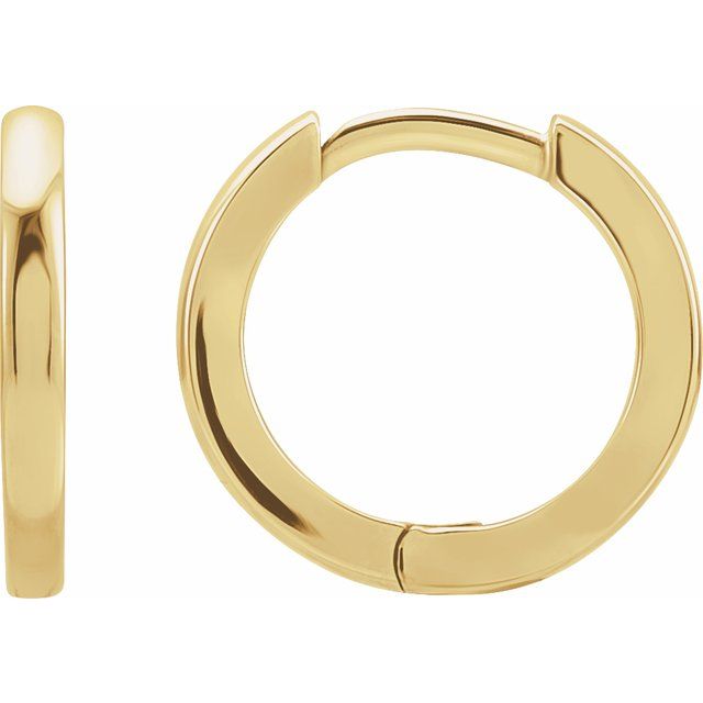 14K Gold Hinged Hoop Earrings