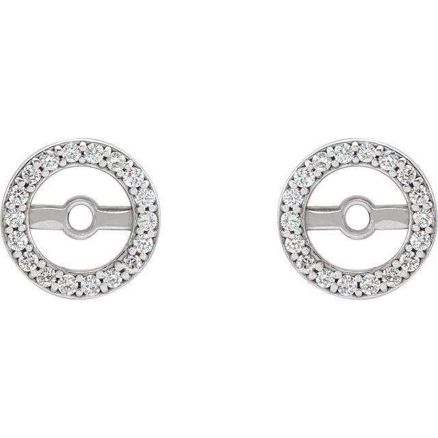 14K White .08 CTW Natural Diamond Earring Jackets with 3.6 mm ID