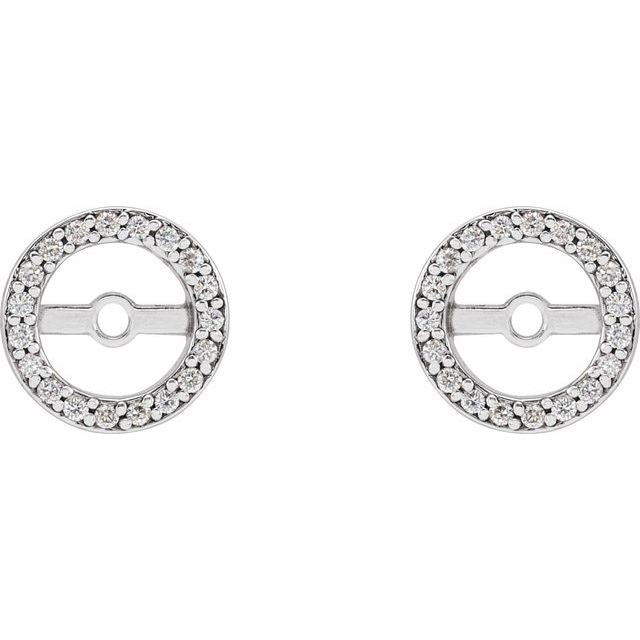 14K White .08 CTW Natural Diamond Earring Jackets with 3.6 mm ID