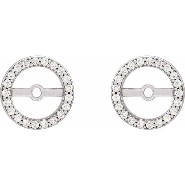 14K White .08 CTW Natural Diamond Earring Jackets with 3.6 mm ID