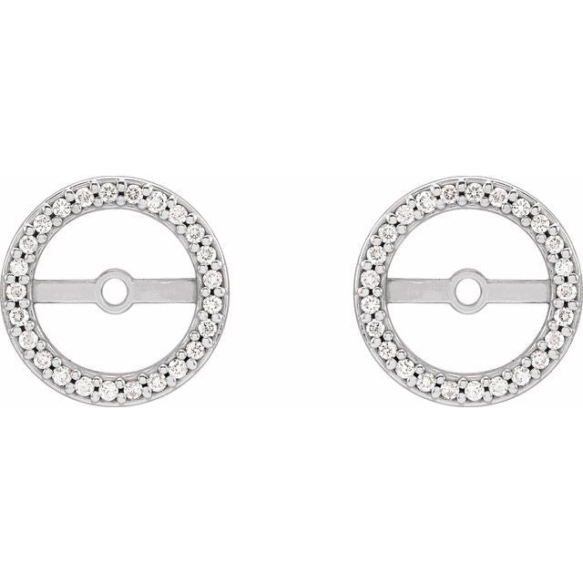 14K White .08 CTW Natural Diamond Earring Jackets with 3.6 mm ID