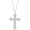 14K White Cross Pendant