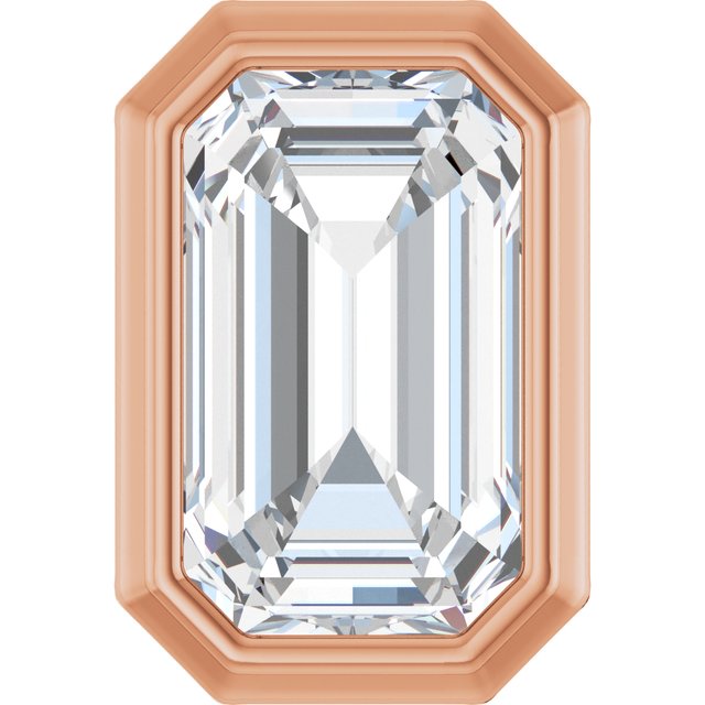 14K Gold Natural Diamond Solitaire Bezel-Set Pendant