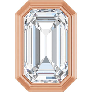 14K Gold Natural Diamond Solitaire Bezel-Set Pendant