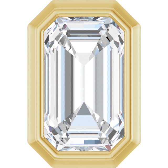 14K Gold Natural Diamond Solitaire Bezel-Set Pendant