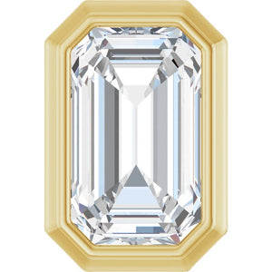 14K Gold Natural Diamond Solitaire Bezel-Set Pendant