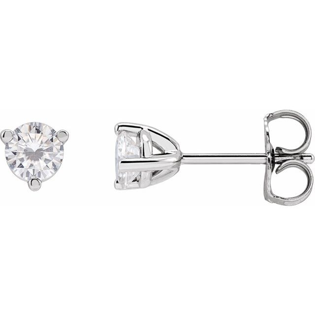 14K Gold Lab-Grown Moissanite Basket-Style Earrings