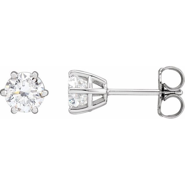 1 Ctw Lab-Grown Diamond 6-Prong Wire Basket Earrings