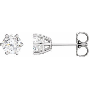 1 Ctw Lab-Grown Diamond 6-Prong Wire Basket Earrings