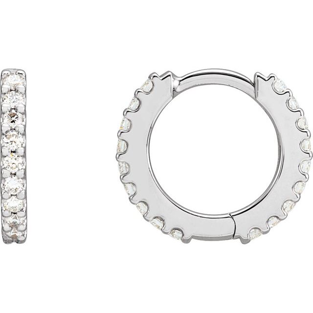 14K Gold Natural Diamond Hoop Earrings - Options Available