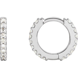 14K Gold Natural Diamond Hoop Earrings - Options Available