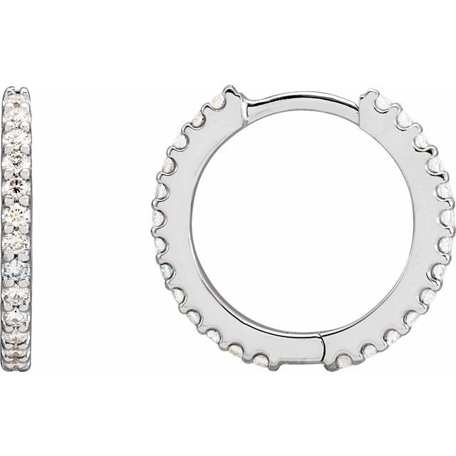 14K Gold Natural Diamond Hoop Earrings - Options Available