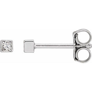 14K Gold Natural Diamond Bezel Earrings - Options Available