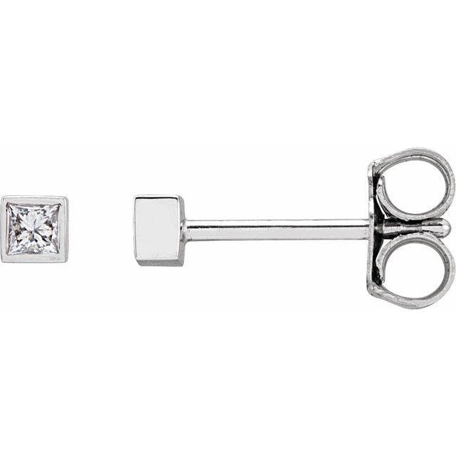14K Gold Natural Diamond Bezel Earrings - Options Available
