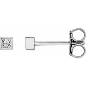 14K Gold Natural Diamond Bezel Earrings - Options Available