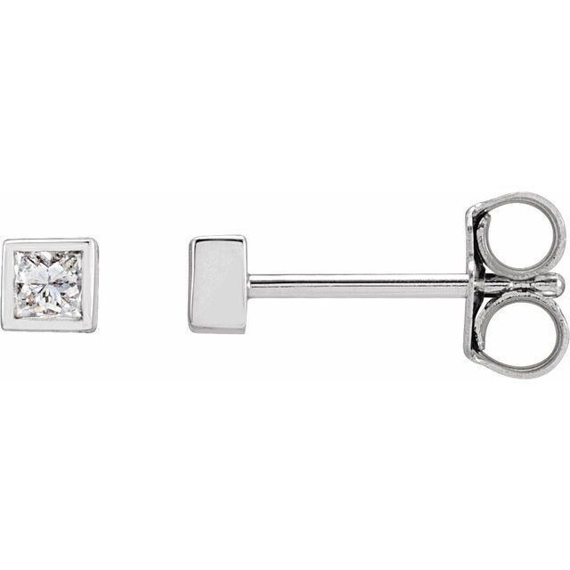 14K Gold Natural Diamond Bezel Earrings - Options Available
