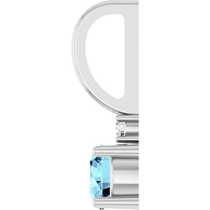 14K Gold Aquamarine and Diamond Charm Pendant