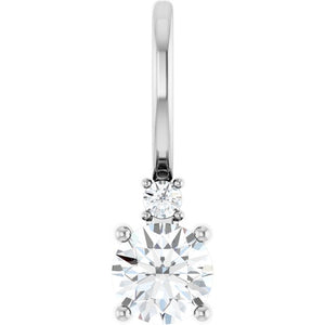14K Gold Aquamarine and Diamond Charm Pendant