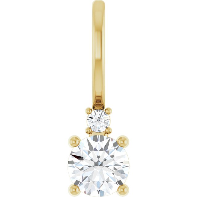 14K Gold Aquamarine and Diamond Charm Pendant