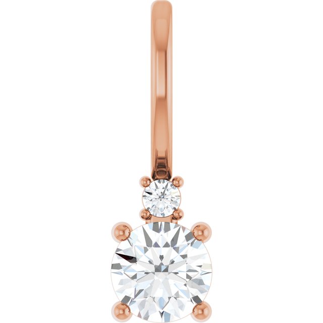 14K Gold Aquamarine and Diamond Charm Pendant