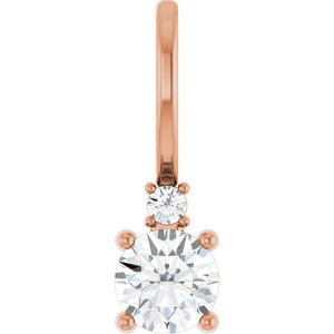 14K Gold Aquamarine and Diamond Charm Pendant