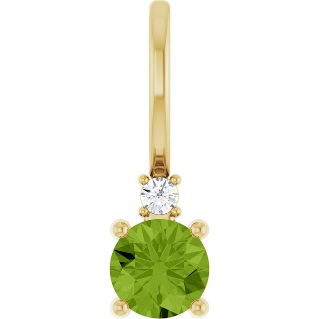 Natural Aquamarine and Diamond Charm Pendant in 14K Gold, Platinum & Sterling Silver