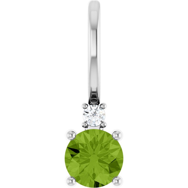 14K Gold Aquamarine and Diamond Charm Pendant