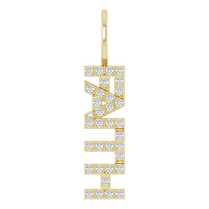 1/8 CTW Natural Diamond Faith Pendant Crafted in 14K Gold, Silver & Platinum