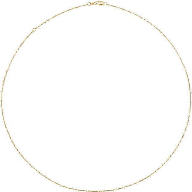 14K Yellow Gold 1 mm Adjustable Cable Chain Necklace – 16-18 Inches