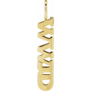 14K Gold Wwjd Charm Pendant