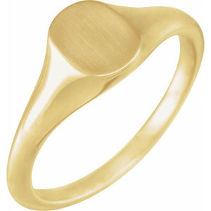 14K Gold, Platinum, Sterling Silver Signet Ring - Options Available