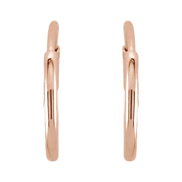 14K Yellow Gold 10 mm Endless Tube Hoop Earrings