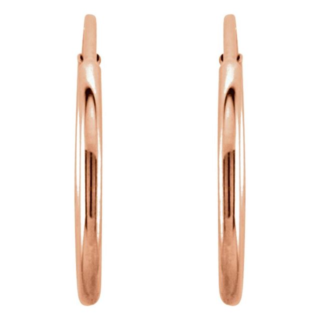 14K Yellow Gold 10 mm Endless Tube Hoop Earrings