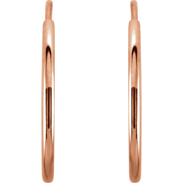 14K Yellow Gold 10 mm Endless Tube Hoop Earrings