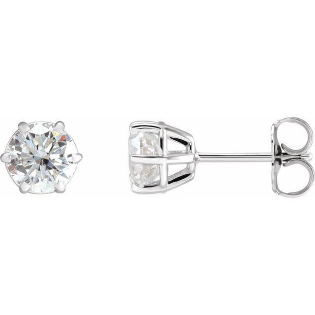1 1/2 CTW Lab-Grown Diamond 6-Prong Wire Basket Earrings in 14K Gold