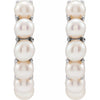 14K Gold Cultured White Freshwater Pearl 15.5 mm Huggie Hoop Earrings