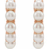 14K Gold Cultured White Freshwater Pearl 15.5 mm Huggie Hoop Earrings